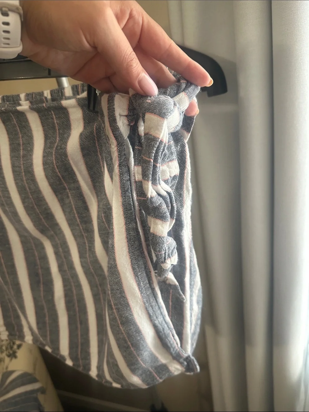Striped Blue and White Matching Set